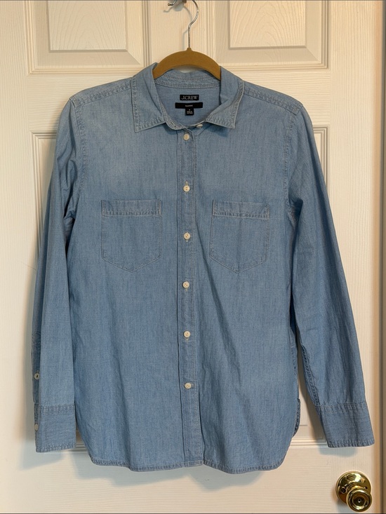 J. Crew Tops - J. Crew Light Wash Denim Button-Down Shirt